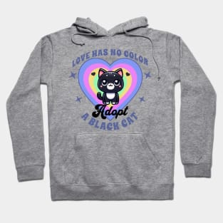 Love has no color: adopt a black cat Hoodie